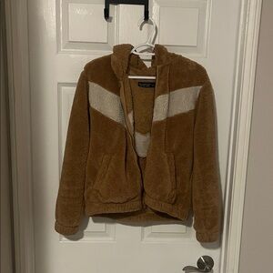 Abercrombie & Fitch Brown and Cream Kids Puffer Jacket